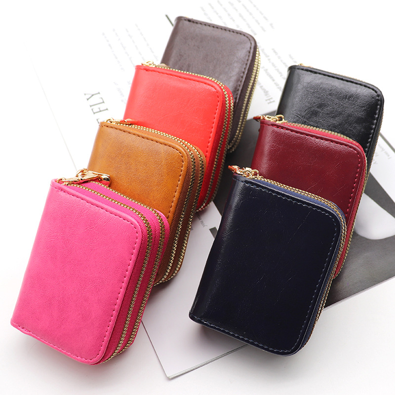 Nuevo tarjetero de órgano retro transfronterizo, tarjetero multifunción de gran capacidad, monedero con cremallera, tarjetero antirrobo para mujer, hombre