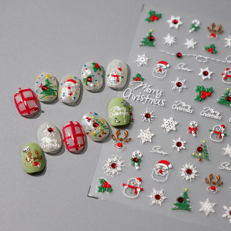 Three dimensional cartoon adhesive nail stickers for nails