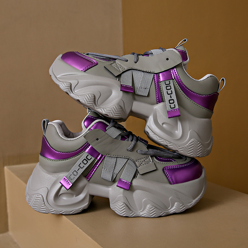 Dam Fritidsskor Sneakers Gummisula Dämpad Halkbeständig lättviktssko Sneakers_voghion.com