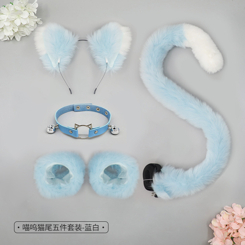 万圣节日化装舞会猫娘兽耳cos道具猫耳朵发箍猫尾巴腕带颈圈套装|undefined