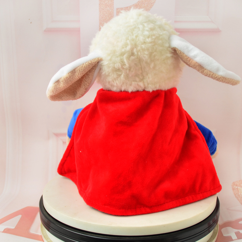 Cordero de dibujos animados muñeca de peluche de juguete lindo Superman ovejas muñeca almohada Día de San Valentín regalo de cumpleaños al por mayor