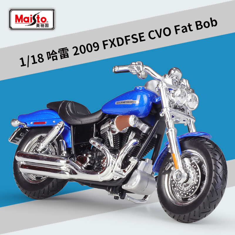 Meichi Figure 1:18 Harley 2009fxdfse CVO Fat Bob simulation alloy motorcycle model with base Meichi Figure 1:18 Harley 2009fxdfse CVO Fat Bob simulation alloy motorcycle model with base
