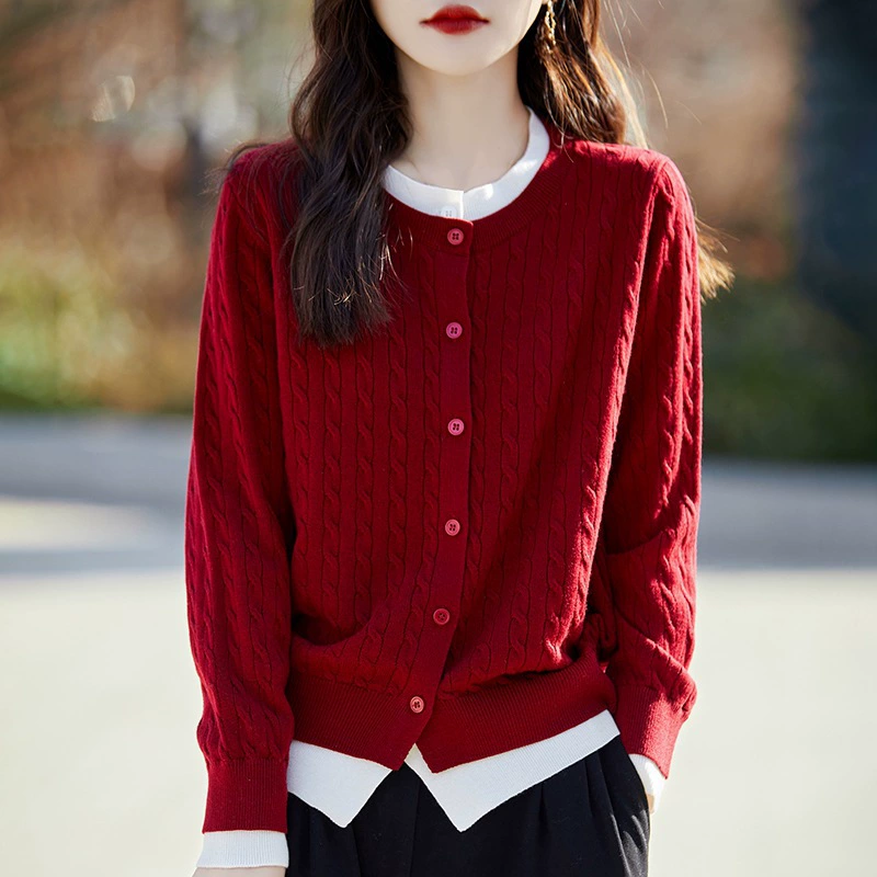 Оптовая фабрика 2024 весна и лето новый 16-контактный камвольный круглый воротник