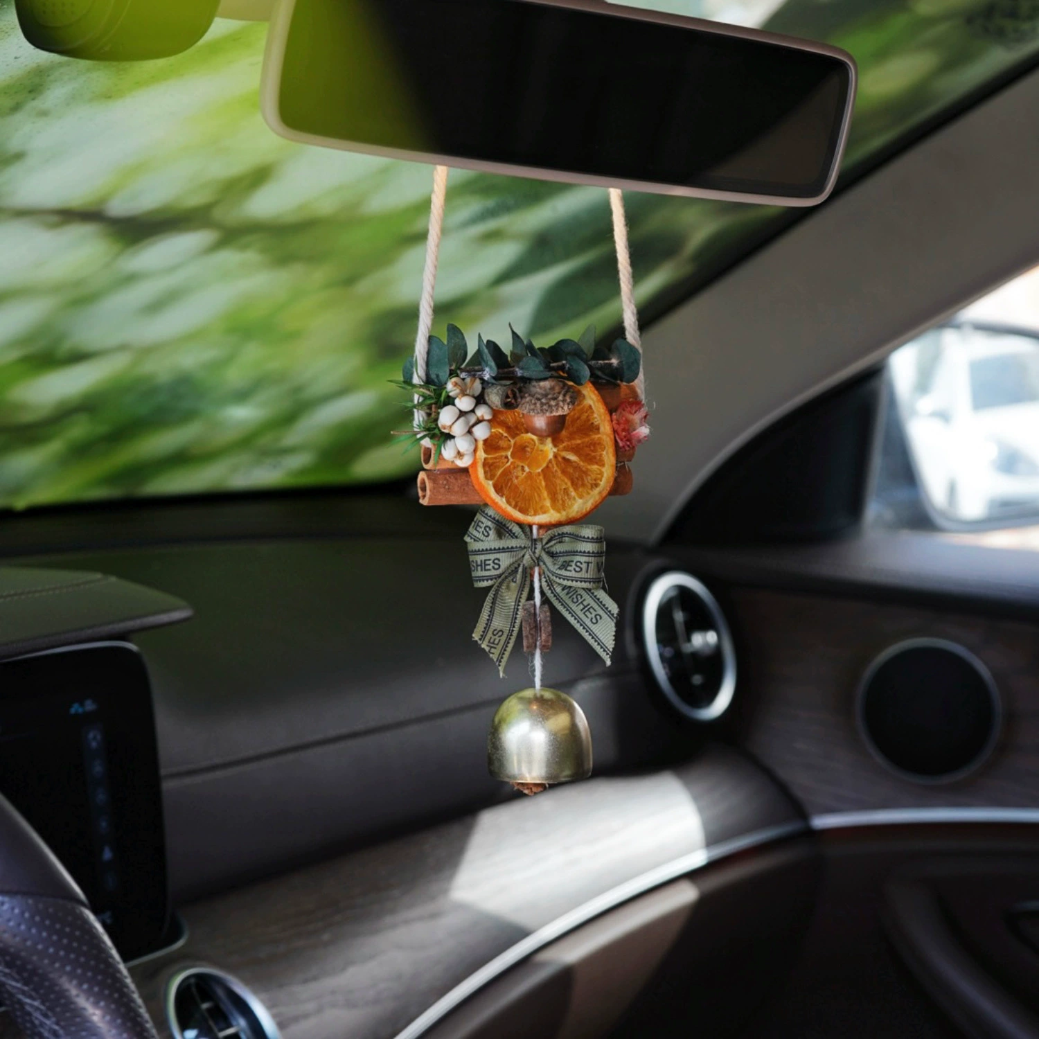 Апельсиновый лист автомобильный кулон Ароматерапия автомобиль украшения подарок корица сосновый колокольчик diy ручной работы сушеные цветы рождественские украшения