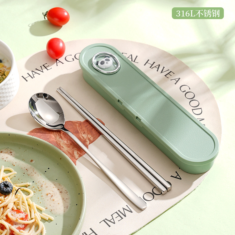 플립커버 라이트그린 (316수저와 젓가락 2종세트)