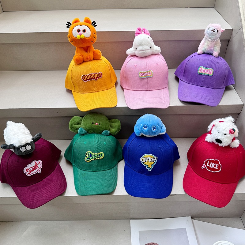 2025 primavera y verano nuevo sombrero de lengua de pato muñeca de dibujos animados transfronterizos sombrero de béisbol para padres e hijos modelado sombrero de lona