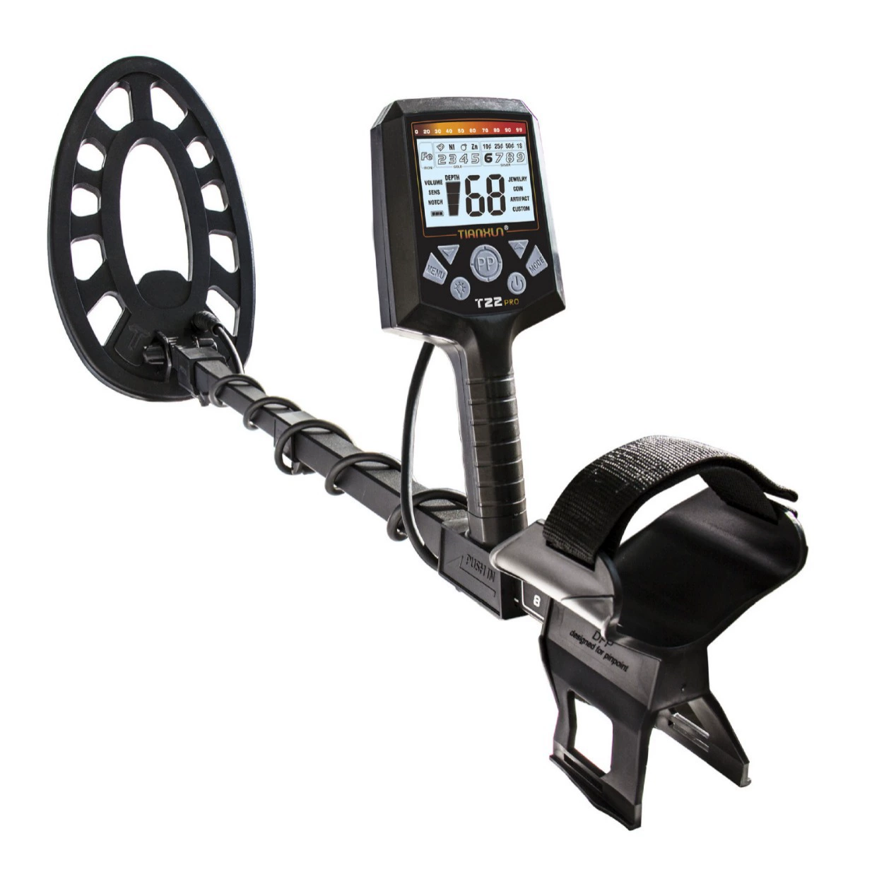 Детектор металла T22 ЖК-дисплей может различить золото, серебро, медь, охота за сокровищами металла открытый детектор металла