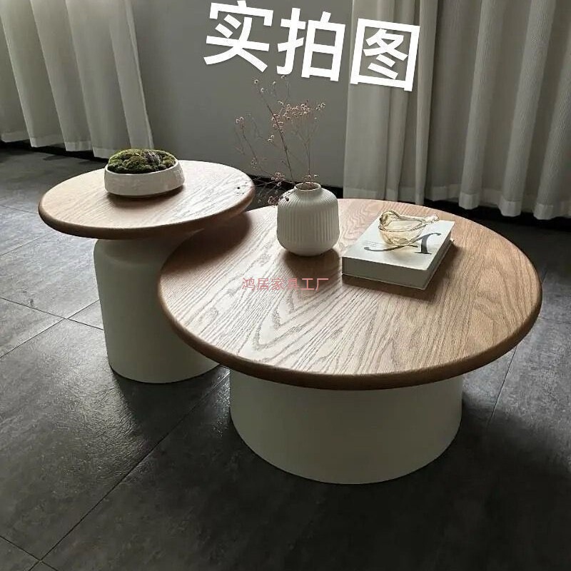 奶油风公寓茶几客厅家用小户型简约网红铁艺圆形马提尼民宿茶几|undefined