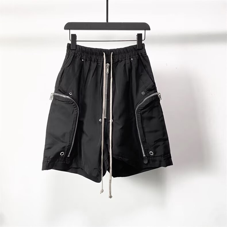 2026 Dark Ro Zipper Wide-Leg Workwear Shorts with Side Pockets, Bombshell Shorts, Baggy Shorts, Rick Style 2026 Dark Ro Zipper Wide-Leg Workwear Shorts with Side Pockets, Bombshell Shorts, Baggy Shorts, Rick Style