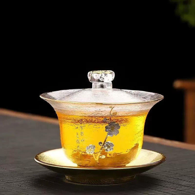 Japanese with a forged pattern glass set, tea cup