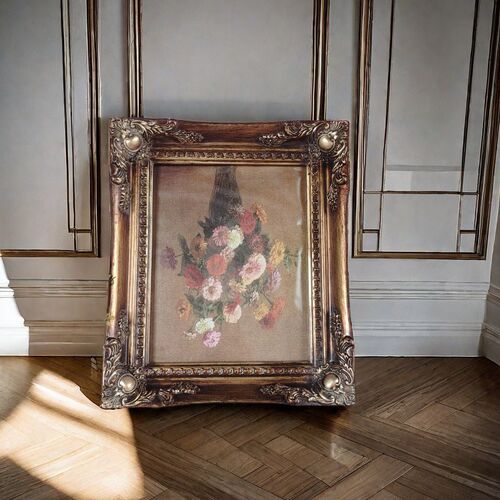 American resin retro decorative painting living room entrance sofa background wall hanging painting French bedroom wall decoration mural