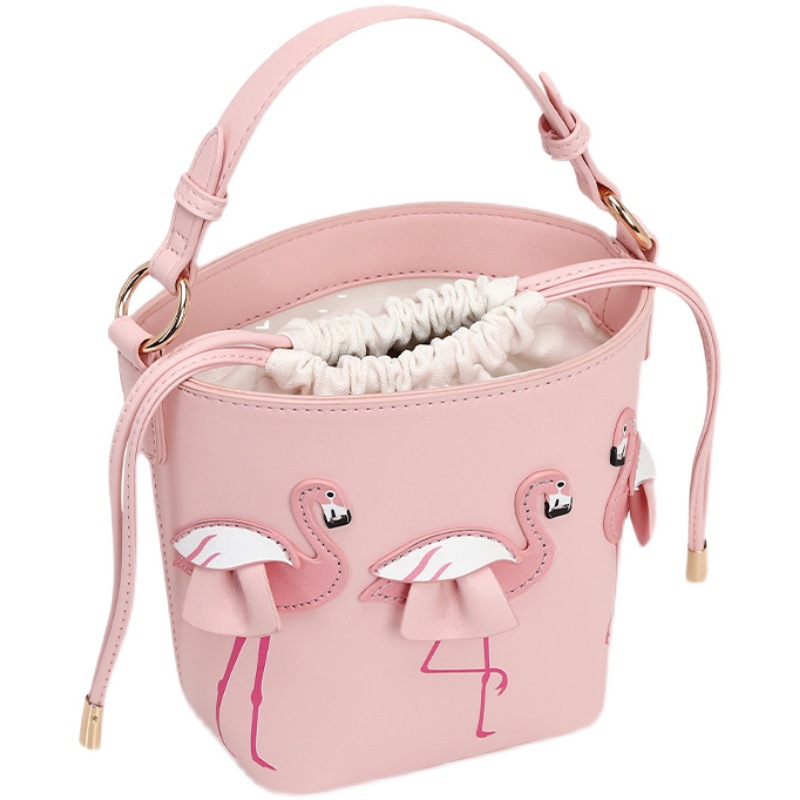 Women's Pu Leather Animal Cute Bucket String Handbag display picture 5