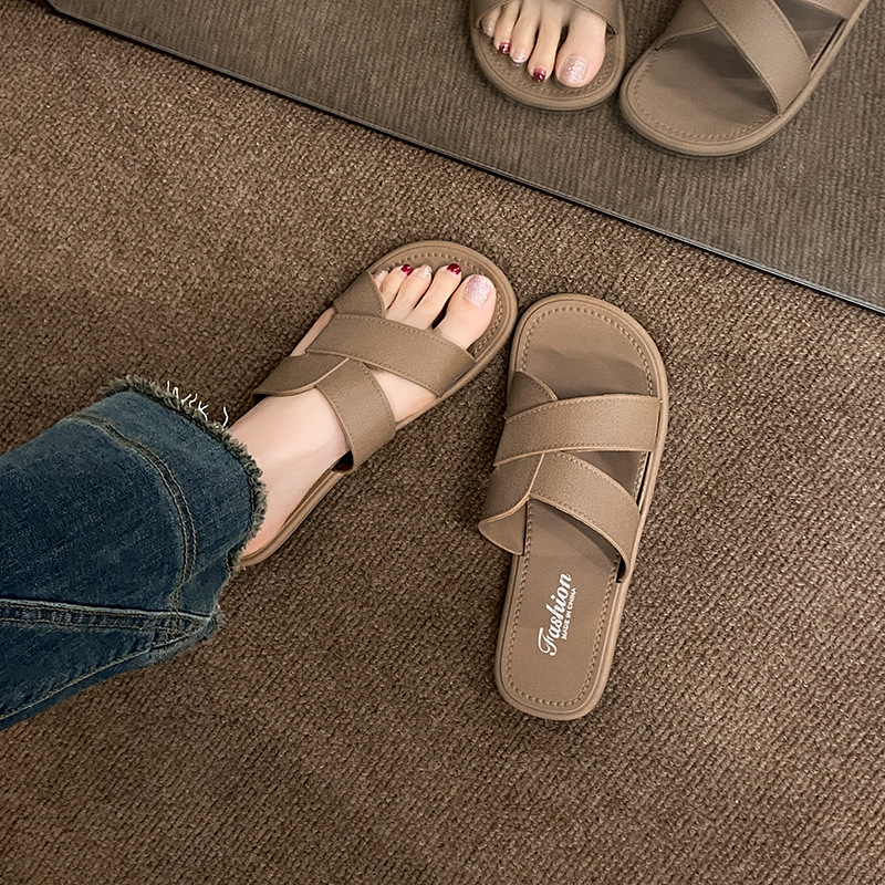 Verano nuevo cruzado diario zapatillas casuales de playa chicas tendencia universal zapatillas de playa ligeras