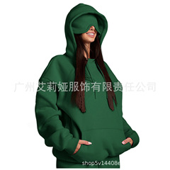 亚马逊TIKTOK欧美跨境独立新款女士纯色连帽单件女装秋冬上衣卫衣