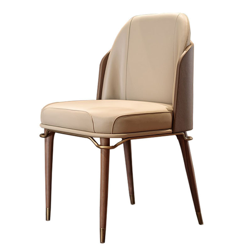 Silla de comedor de madera maciza de cuero S25 (a partir de dos)