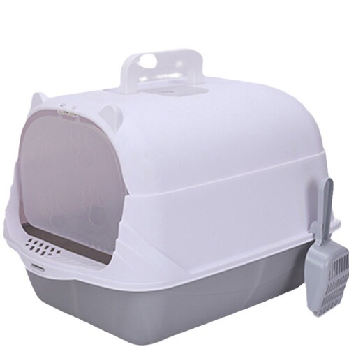 One-piece wholesale fully enclosed, anti-splash, extra-large cat toilet with UV sterilization—pet supply