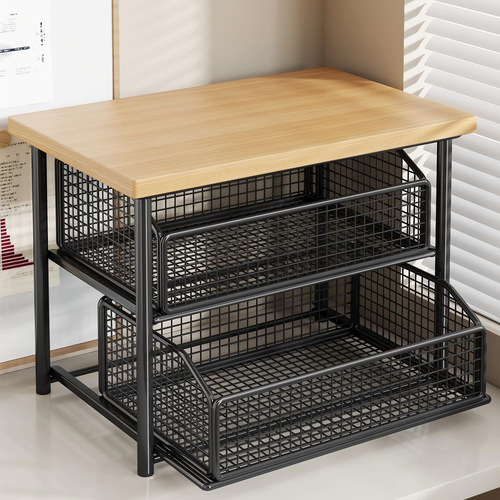 Machine rack Desktop with drawer Copier storage rack Office desk small double-layer storage rack