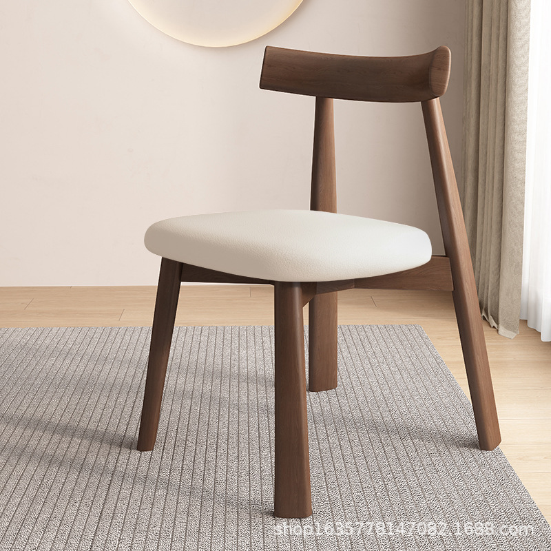 silla de comedor de madera maciza moderna simple, silla de respaldo de restaurante nórdico, estudio, mesa de comedor de hotel, taburetes, fábrica de origen
