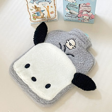 灰色帕恰狗热水袋注水式毛绒可爱卡通风充水保温塑料暖手袋可插手