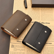 复古头层牛皮笔记本 200页真皮螺旋订记事本旅行者疯马皮A7日记本