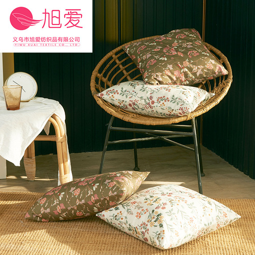 Xuai's new pastoral style flower leaf water-proof pillowcase outdoor core-free pillowcase home decoration