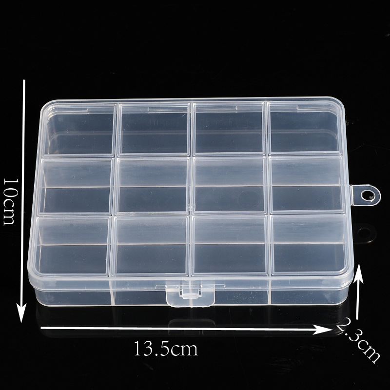 24-rejilla de plástico translúcido caja de almacenamiento multi-rejilla de escritorio caja de almacenamiento de artículos diversos DIY rejilla de uñas caja de la joyería de Ventas Directas