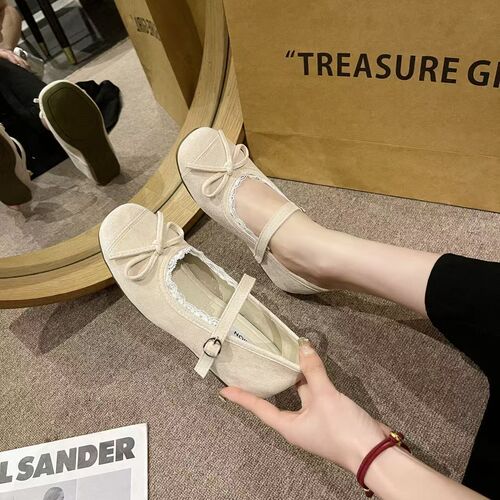 Retro Flat Mary Jane Shoes for Women, Versatile and Gentle Fairy Style, Low Heel, Pair with Dresses, 2025 Spring Single Shoes