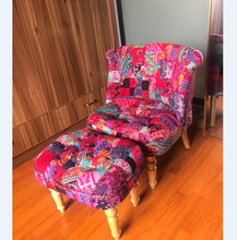 8BWI歐式復古單人沙發皮布藝時尚小戶型書房卧室電腦椅服裝店會所