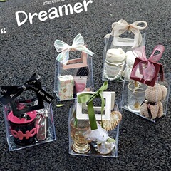 現物透明PVCお土産手提げ袋喜糖婚約プラスチック包装ギフトバッグinsオープンお土産