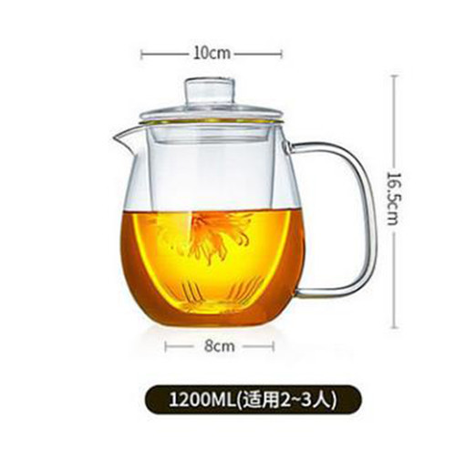 Pingüino de vidrio transparente para el hogar olla de vidrio de borosilicato con revestimiento de filtro tetera de flores té negro Pu'er tetera