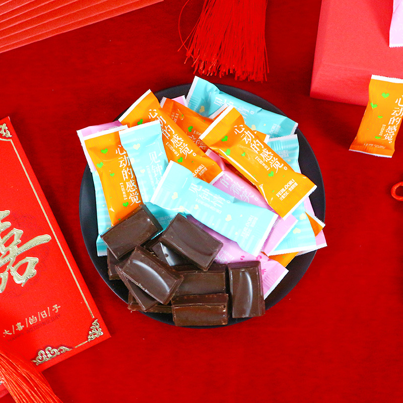 千禧园爱情密语脆米巧克力500g黑巧克力结婚婚庆喜糖回礼招待糖果|ru