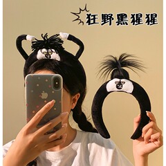 新作爆発的人気ワイルドチンパンジーファジーファジーヘアバンド女性用洗顔化粧写真撮影外出用漫画風