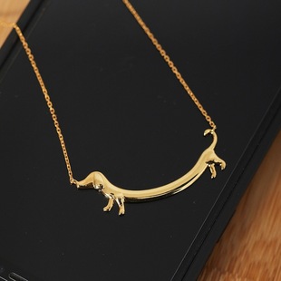 European and American cross-border new sausage dog cute dog necklace fashion creative niche clavicle chain female