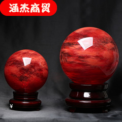 Manufacturer wholesale natural crystal ball smelting red and white crystal ball home decorations lucky head jewelry decorations