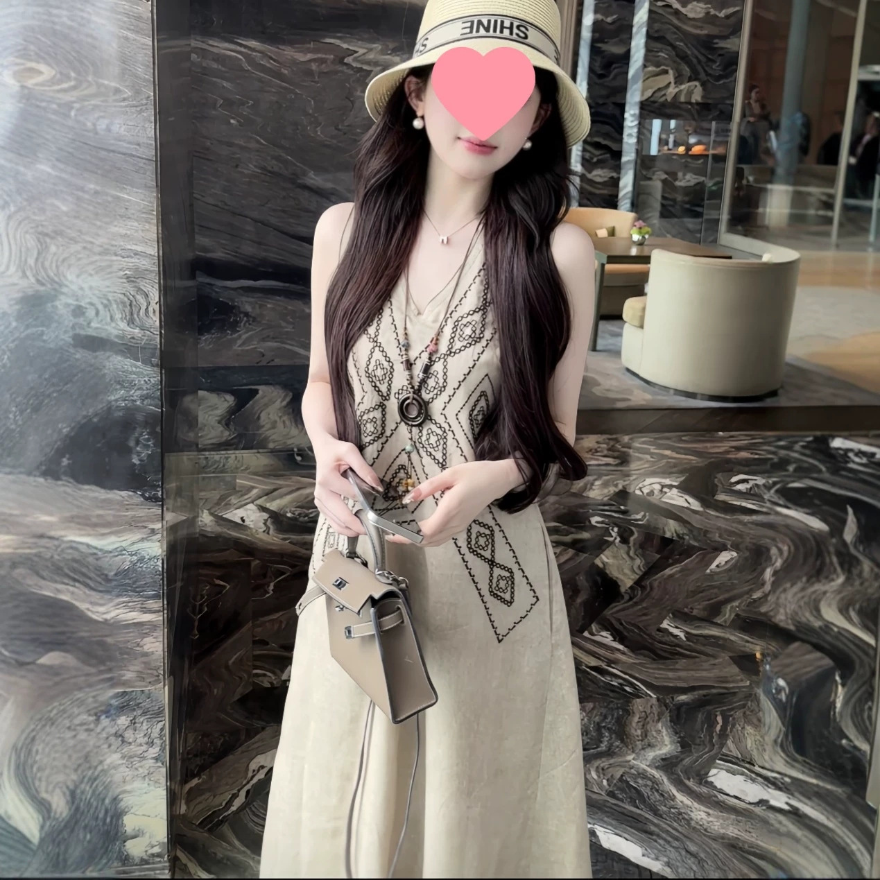 Summer's most beautiful dress for women, long sleeveless dress with an elegant and sophisticated feel, vacation long dress, loose-fitting tank dress
