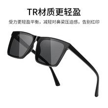 新款方框偏光太陽鏡TR男士大碼墨鏡中單同款防紫外線多尺碼太陽鏡
