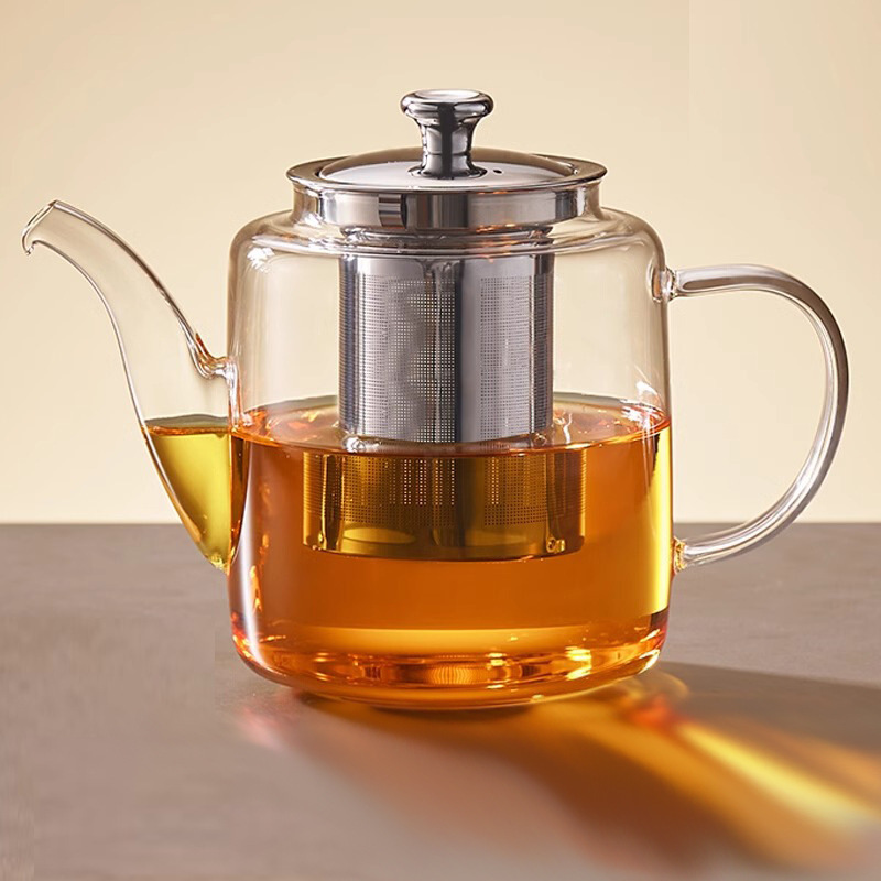 High borosilicate glass large-capacity teapot with tea-water separation, thickened and high-temperature resistant, glass tea brewing pot, single pot for brewing tea High borosilicate glass large-capacity teapot with tea-water separation, thickened and high-temperature resistant, glass tea brewing pot, single pot for brewing tea