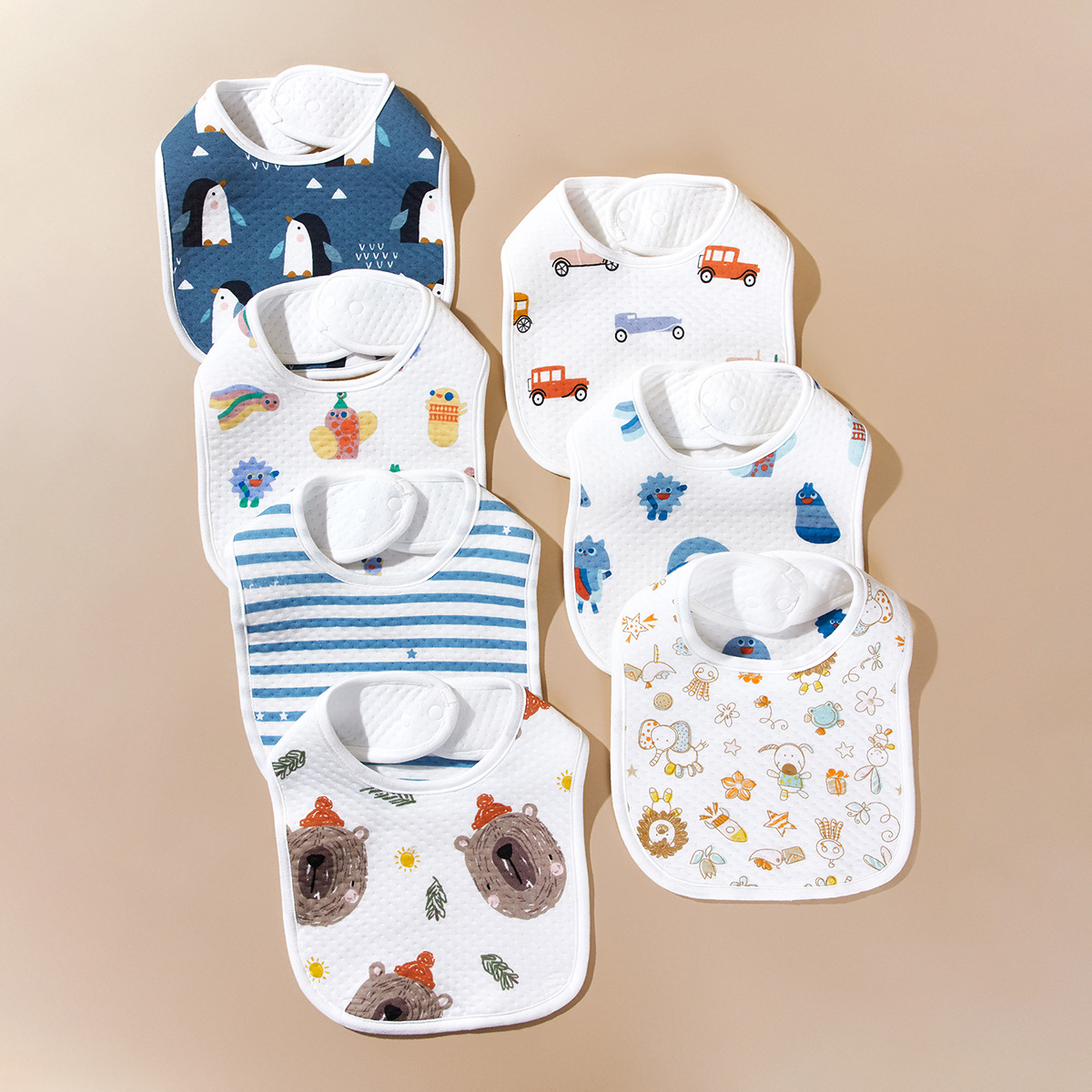 New Cartoon Baby Bib Cotton Anti-Vomiting Saliva Towel Newborn Baby Bib Bib Baby Products Wholesale