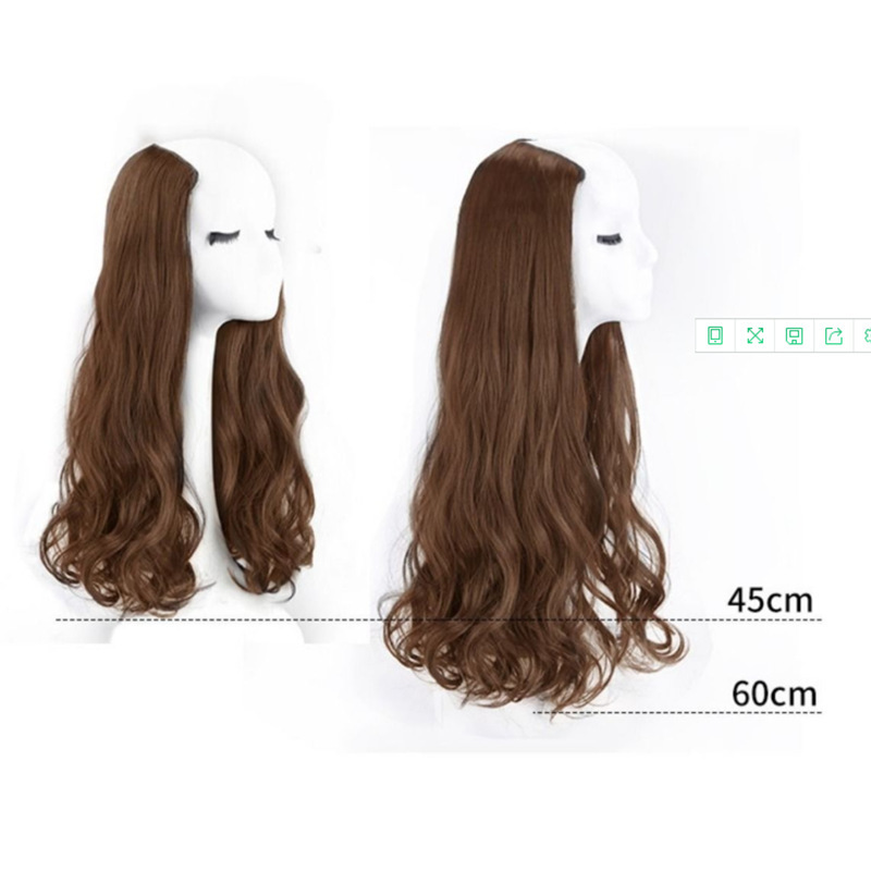 Peluca de las mujeres de una sola pieza de pelo largo y rizado en forma de U mejorada en forma de V invisible sin costuras larga Peluca de pelo recto pieza de ventas directas de fábrica