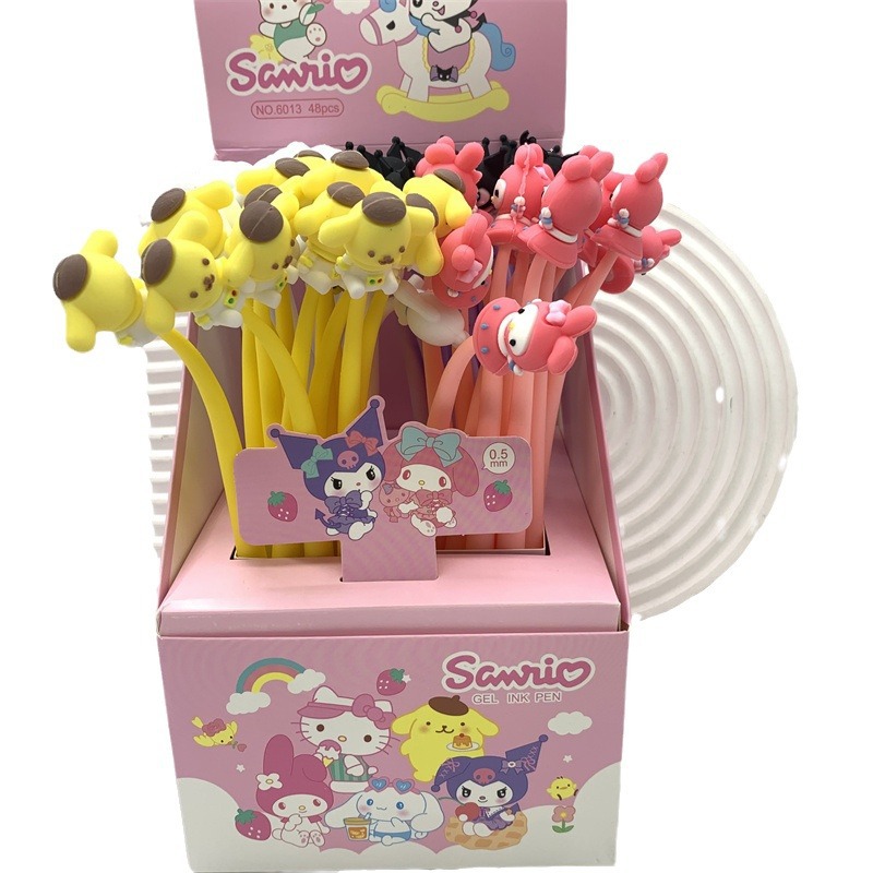 Comercio exterior Sanrio coolomi swing pen gran oreja perro melodía gel pluma de dibujos animados pluma de agua pequeño diablo pluma de descompresión