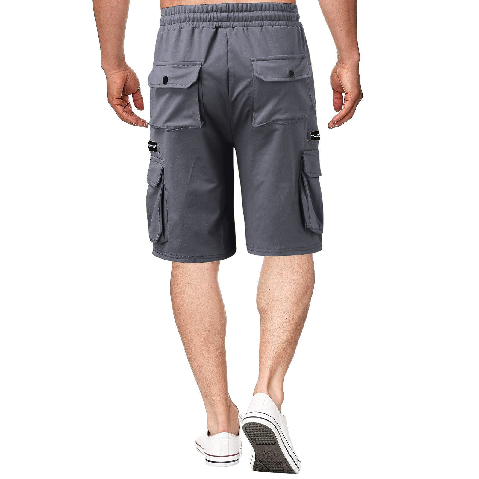 Herr sommar arbetsshorts i bomull, lös passform casual_voghion.com