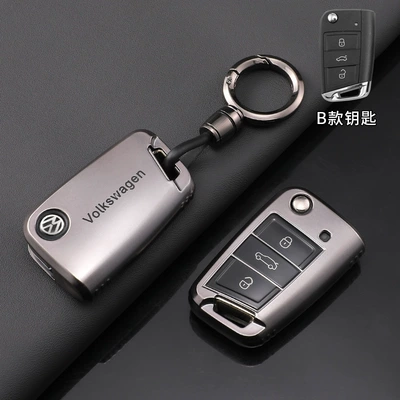 Polo/Gun Color Tpu Protective | Static Rod/Key Bag - volkswagen-model-b-titanium-gold-with-bright-gun-round-buckle