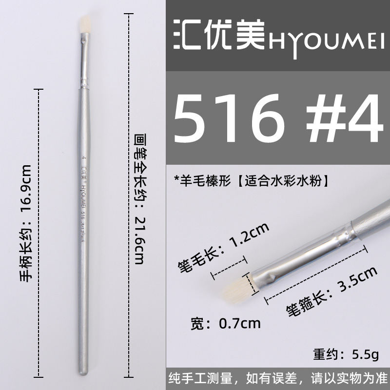 Huiyoumei Pincel Pintura al óleo Acrílico Gouache Pigmento de acuarela Lobo Hao Pincel de lana Tratamiento preferencial Pincel Montmart