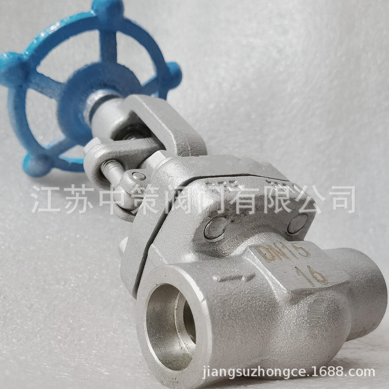 J61Y-100锻钢A105焊接式截止阀 焊STL司太立高温高压截止阀 425度