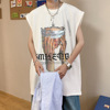 T-shirt sleevless suitable for men and women hip-hop style, sports vest, European style