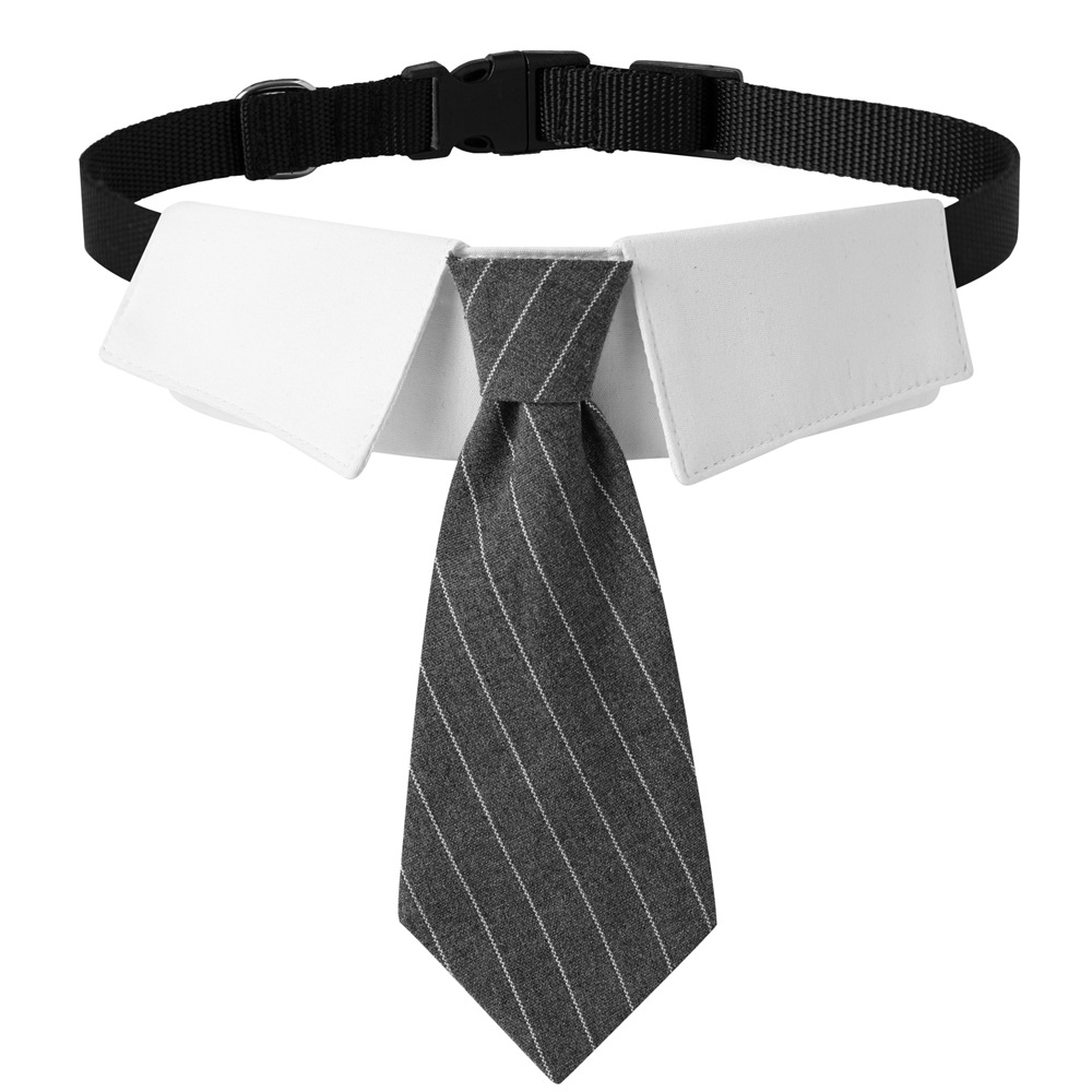 Tanpopo nuevo estilo británico transfronterizo mascota guapo traje de boda traje a rayas corbata perro corbata