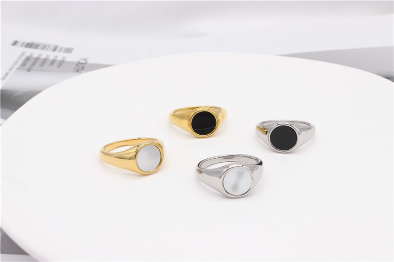 Wholesale Jewelry Simple Style Geometric 304 Stainless Steel Shell 18K Gold Plated Rings display picture 2