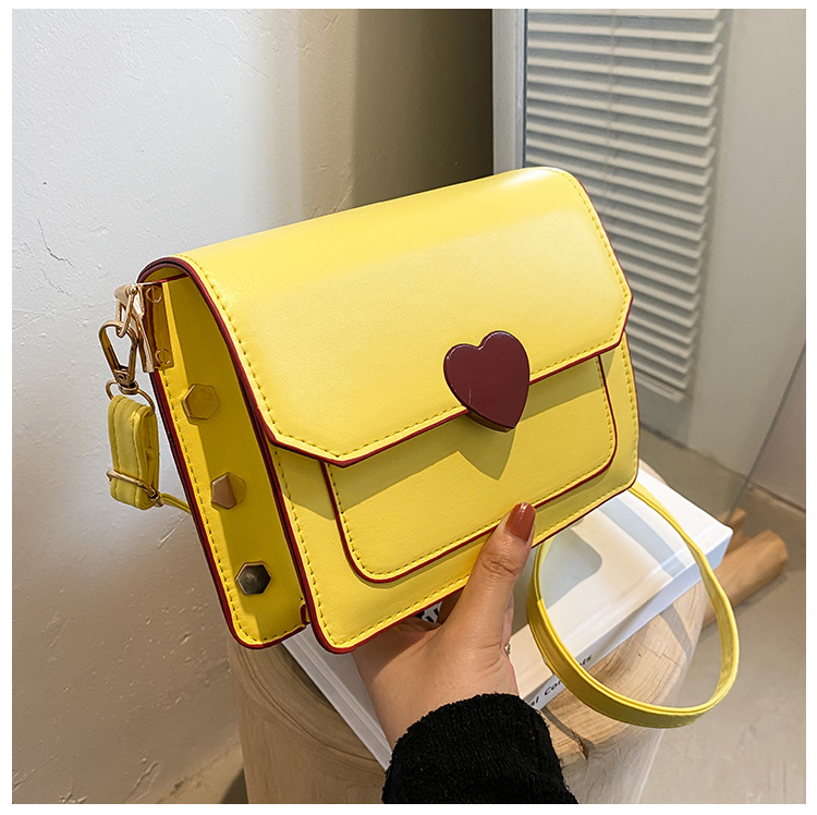 448g Weight Magnetic Buckle Closure Type Single Shoulder Strap Strap Type Crossbody Bag Bags Type Shopping Occasion Pu Leather Material Solid Color Pattern All Seasons Season Women's Gender Streetwear Style Square Shape Medium Size Women's Medium Pu Leather Heart Shape Solid Color Streetwear Square Magnetic Buckle Crossbody Bag 19
