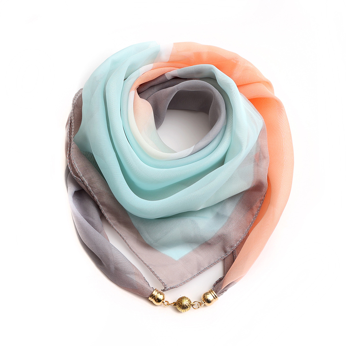 Women's Simple Style Classic Style Color Block Chiffon Silk Scarf display picture 11