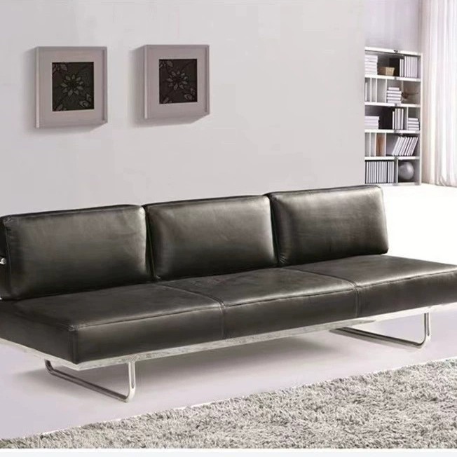 LC5 retro clásico de cuero de oficina de acero inoxidable nórdico portafolio de estudio casual minimalista sofá de hotel de negocios